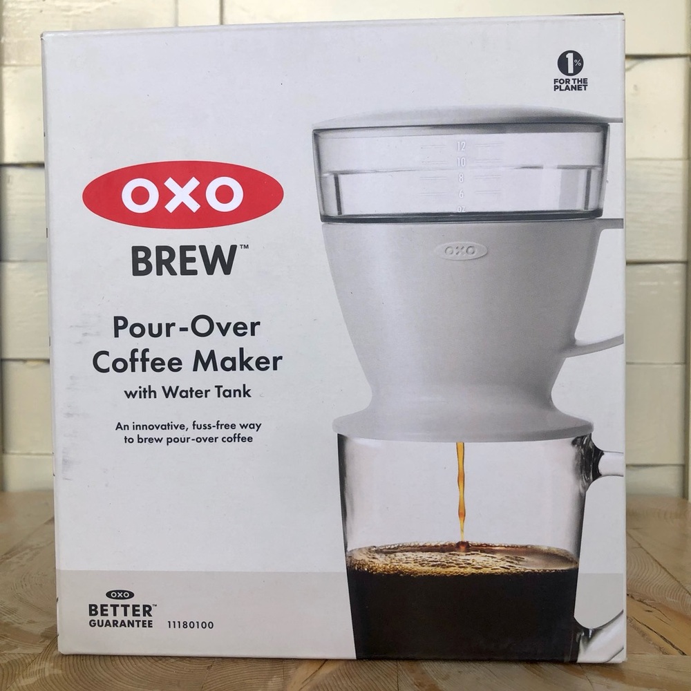 OXO Brew White Pour-Over Coffee Maker with Water Tank